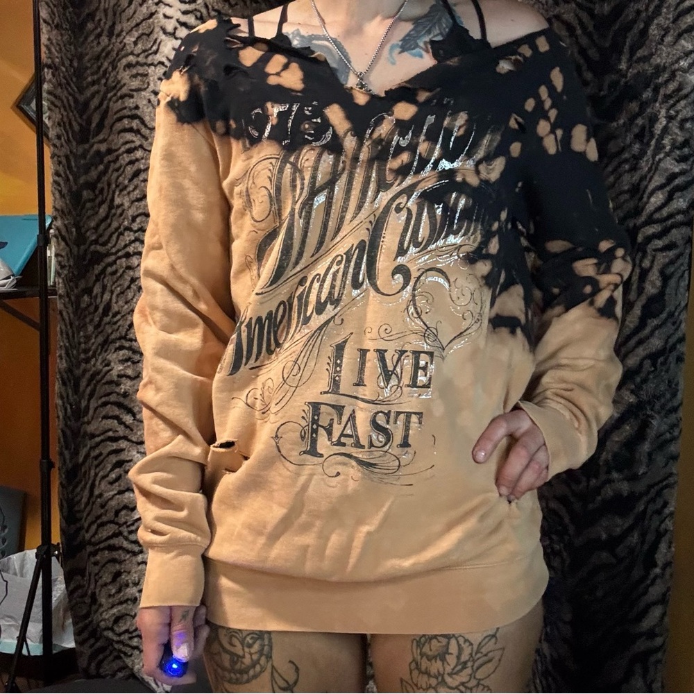Tan and Black Women's Sweater